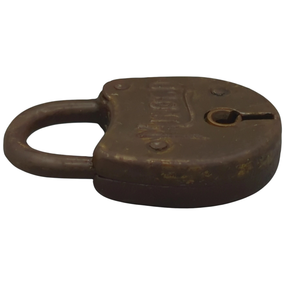 Antique Miloco Brass Lever Padlock Small Lock Vintage No Key - Picture 5 of 6